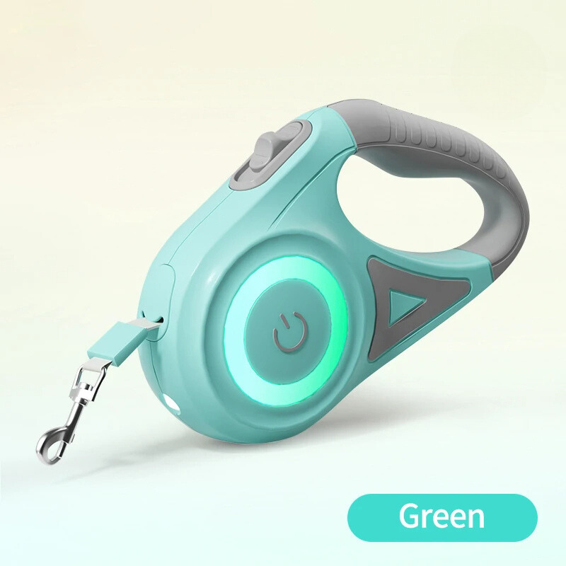 Automatisk uttrekkbart lysende hundebånd