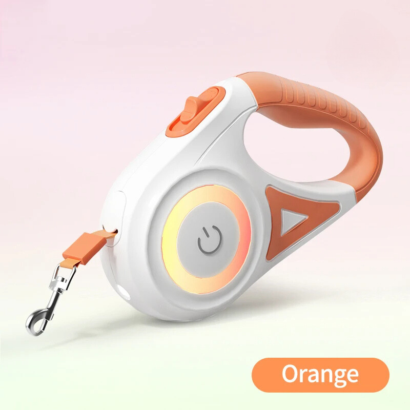 Automatisk uttrekkbart lysende hundebånd