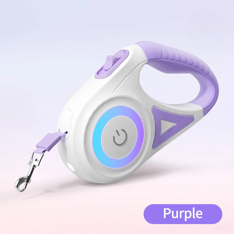 Automatisk uttrekkbart lysende hundebånd