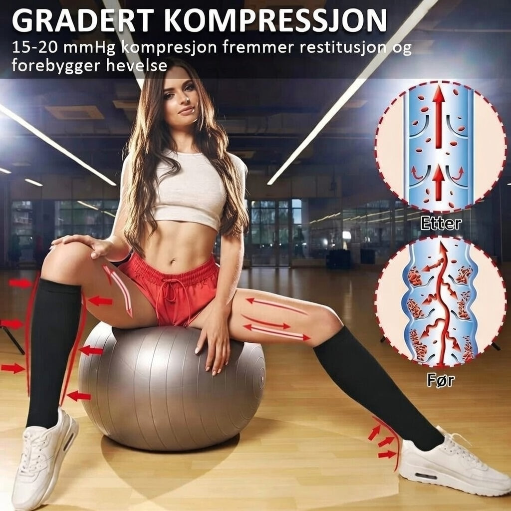 Glidelås støttestrømper